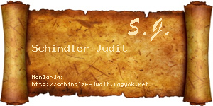 Schindler Judit névjegykártya